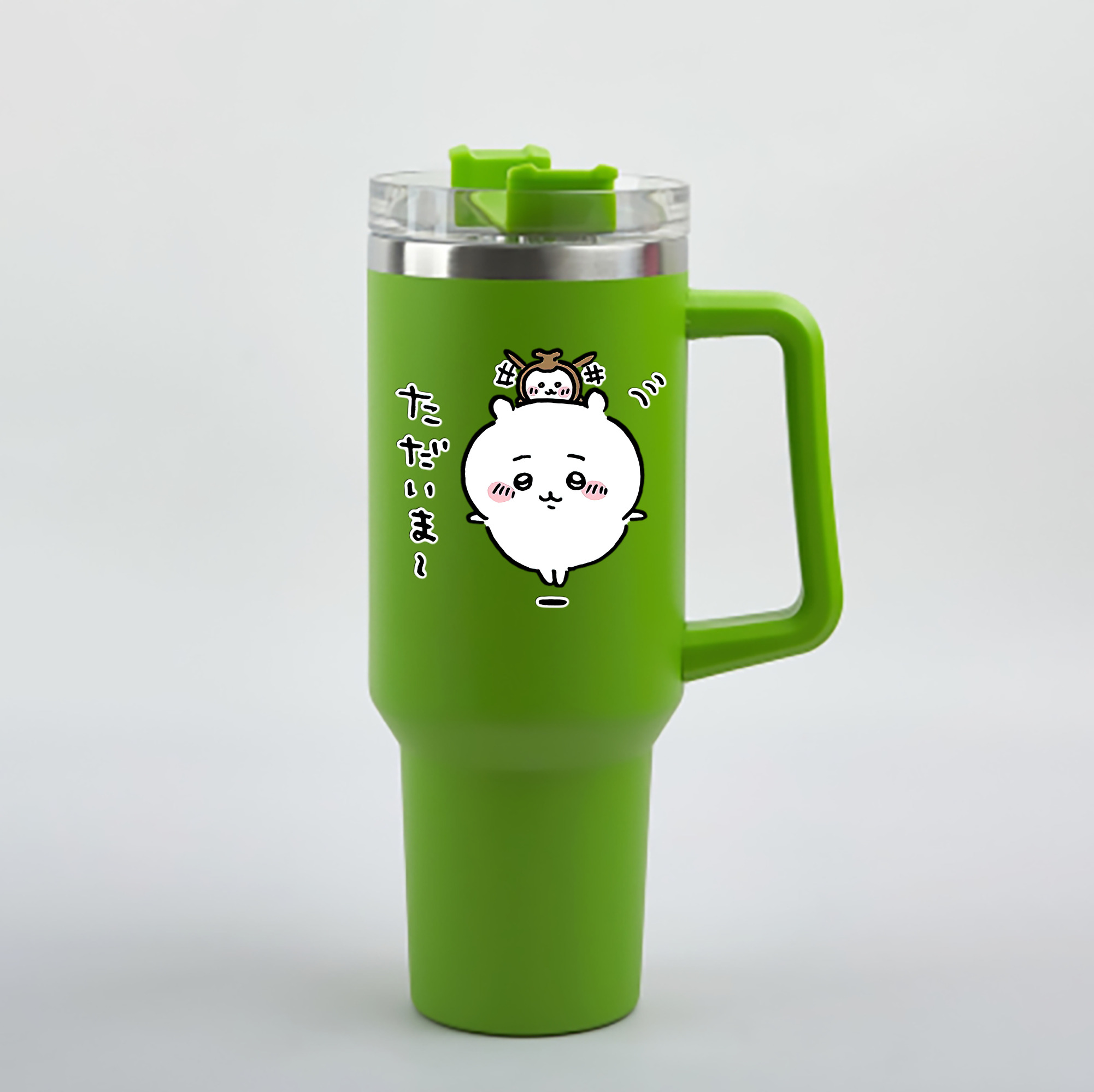 （画像用） ちいかわ ちいかわ Chii-kawa chiikawa 1200mL車用タンブラー - クリスタルステッカー（プラスチックストロー付き）